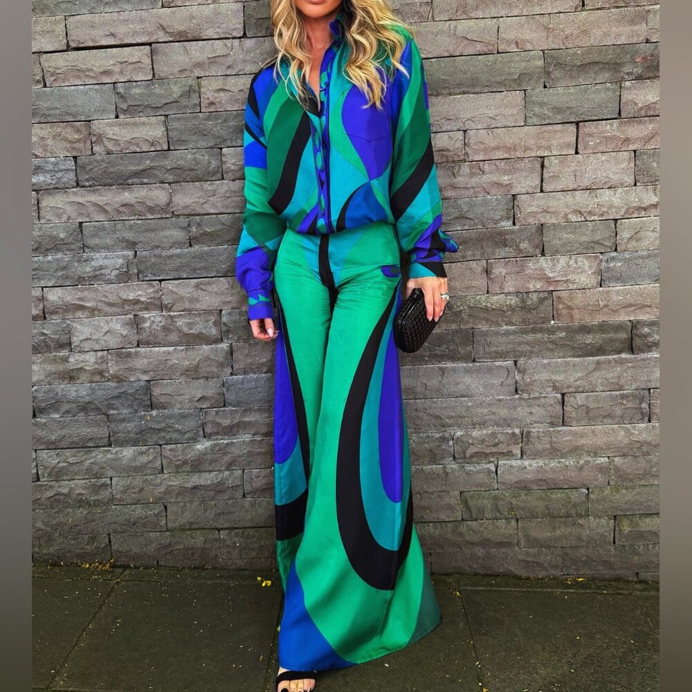 PUCCI Maddalena-print wide-leg trousers